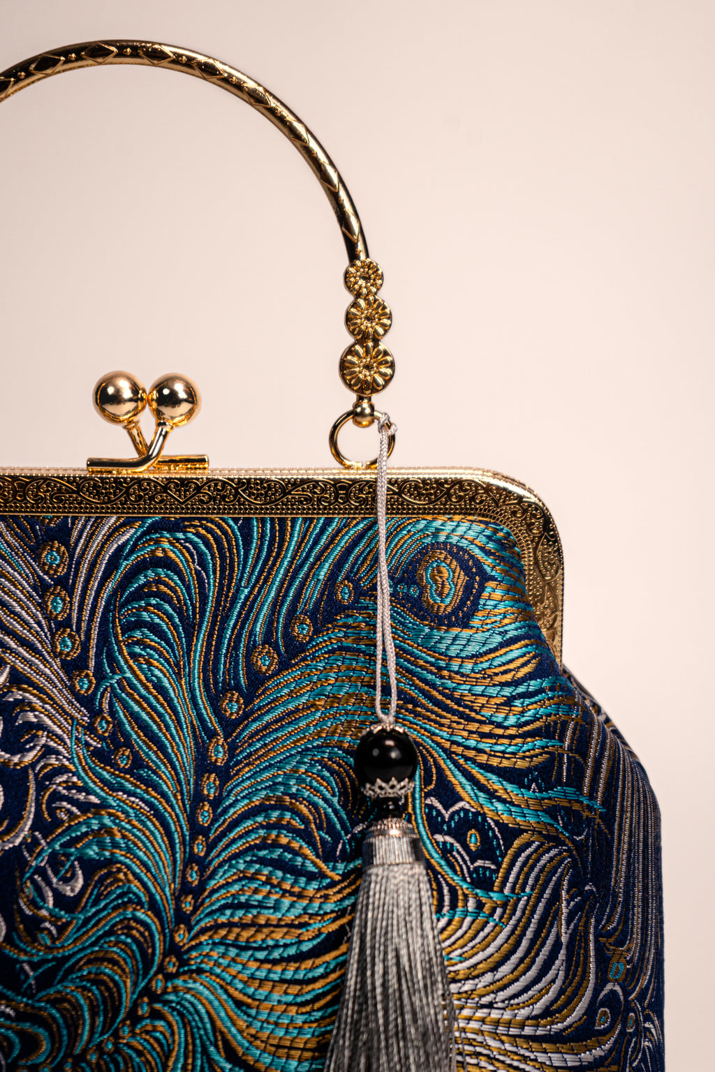 Cobalt Peacock Clutch