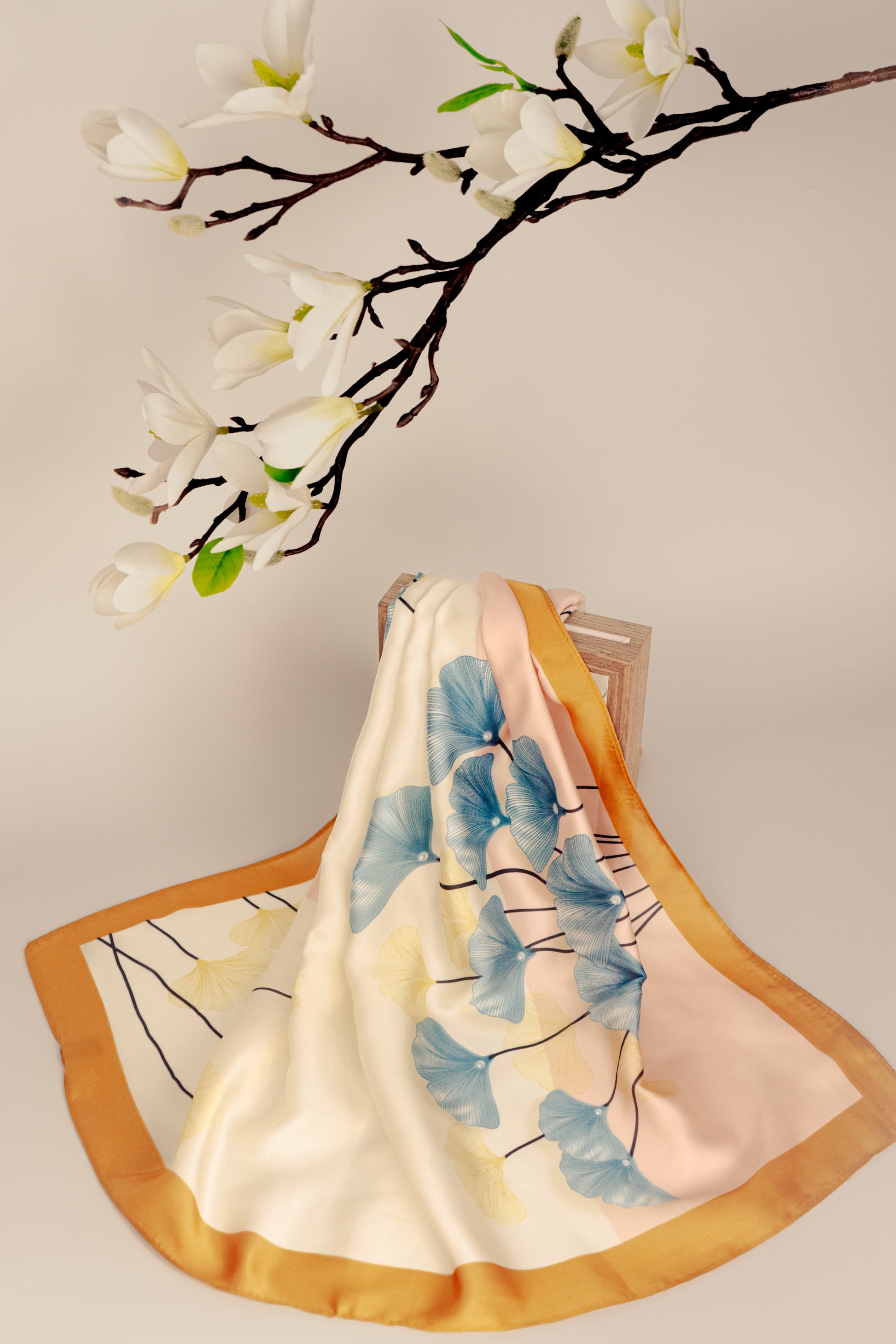 Serene Ginkgo Pearl Scarf