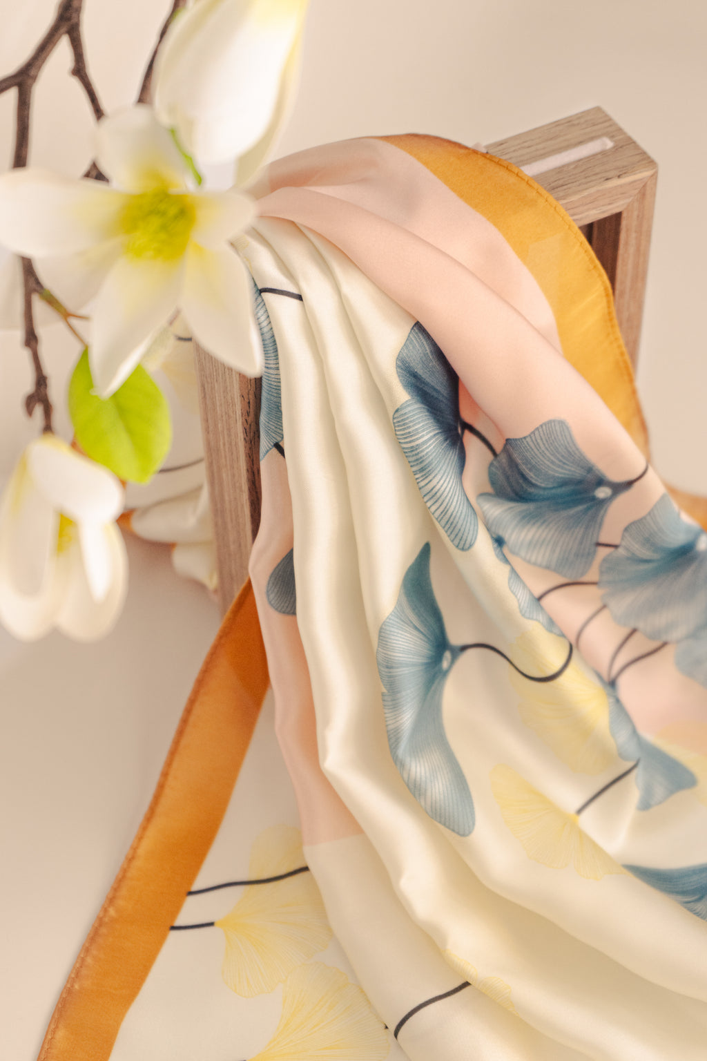 Serene Ginkgo Pearl Scarf