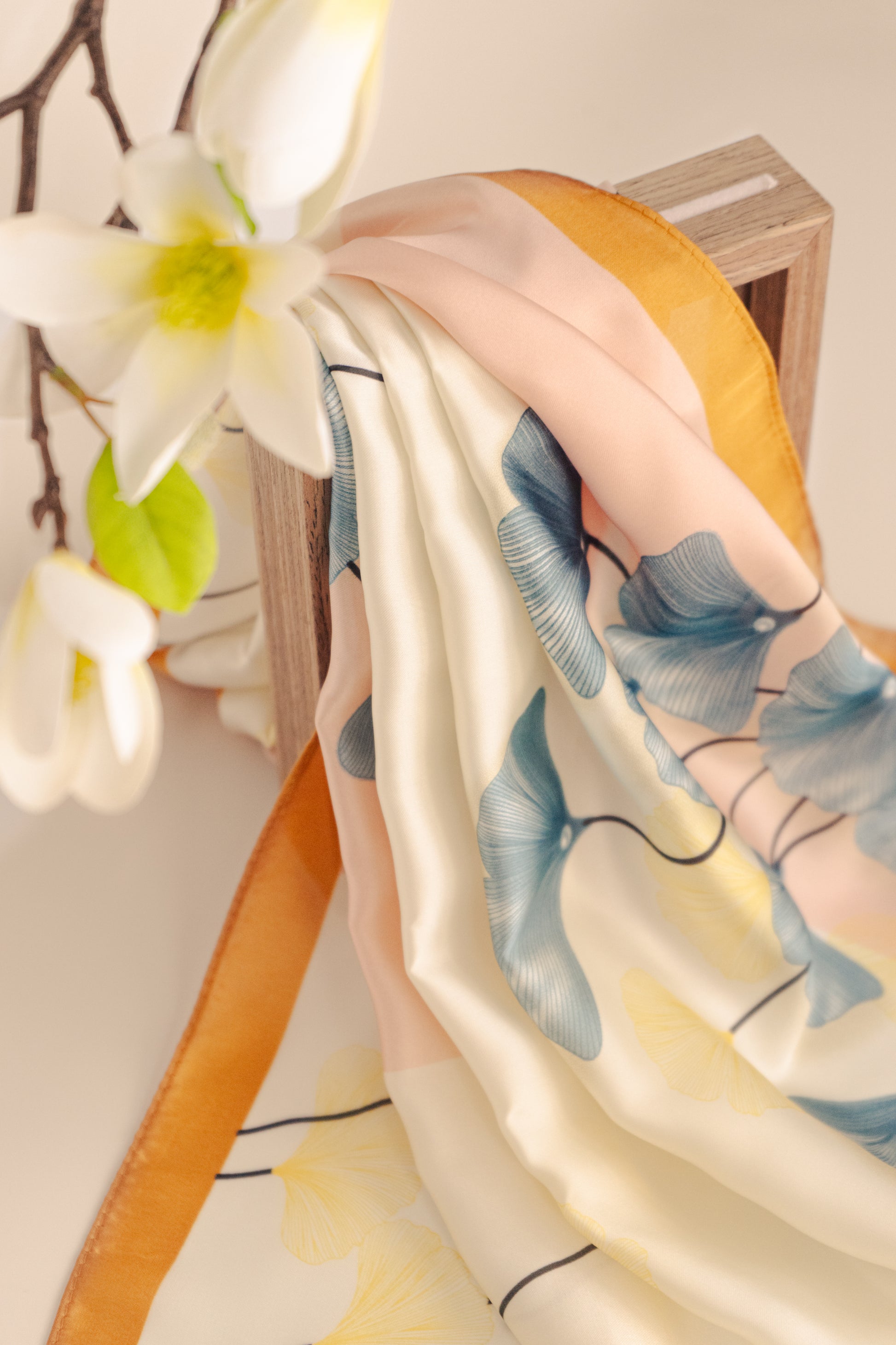 Serene Ginkgo Pearl Scarf