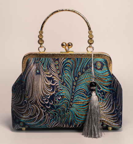 Cobalt Peacock Clutch